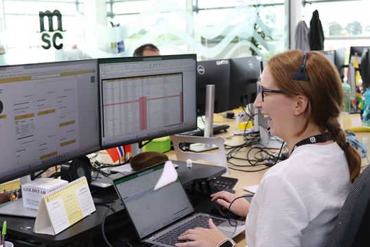MSC UK employee working in the office