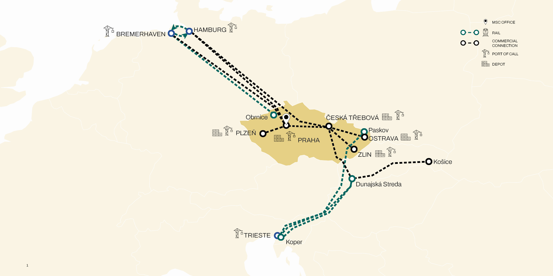 Czech Republic inland network 