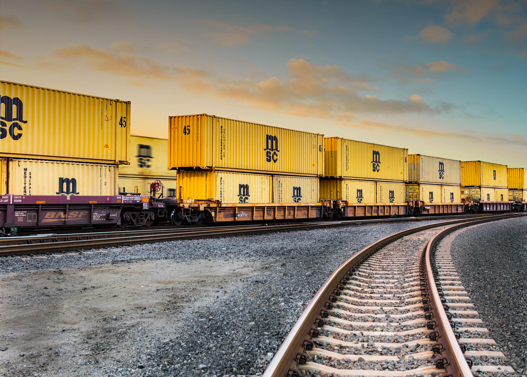 Dry containers on train, Port of Long Beach