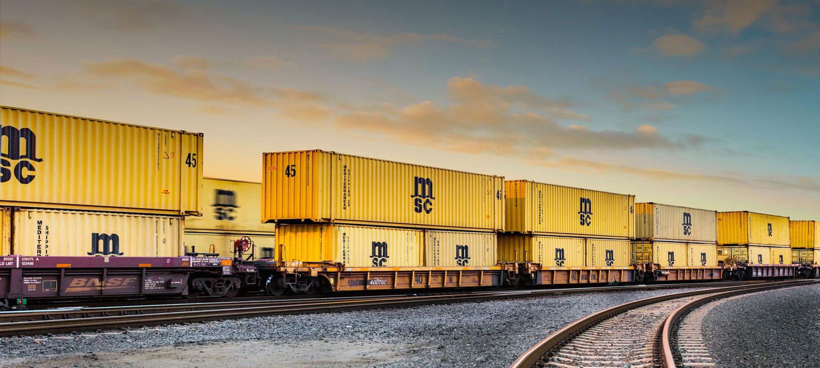 MSC Dry containers on train, Port of Long Beach 